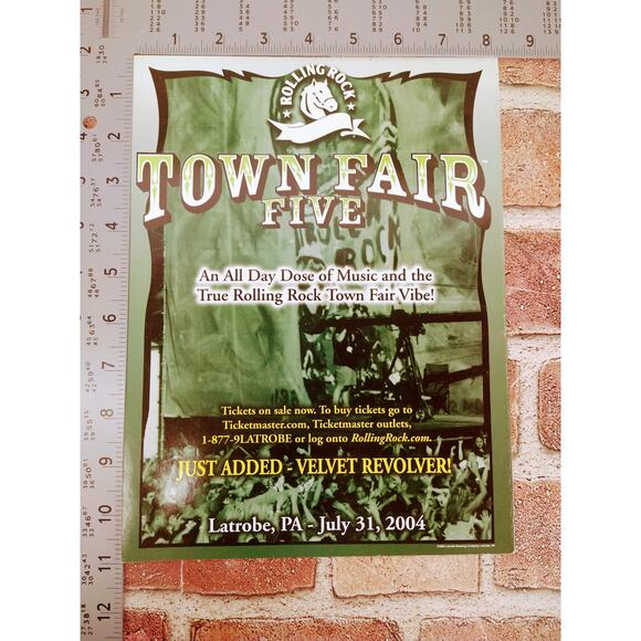 2004 Rolling Rock Town Fair Five Print Ad Velvet Revolver Concert Poster Style - Picture 5 of 8